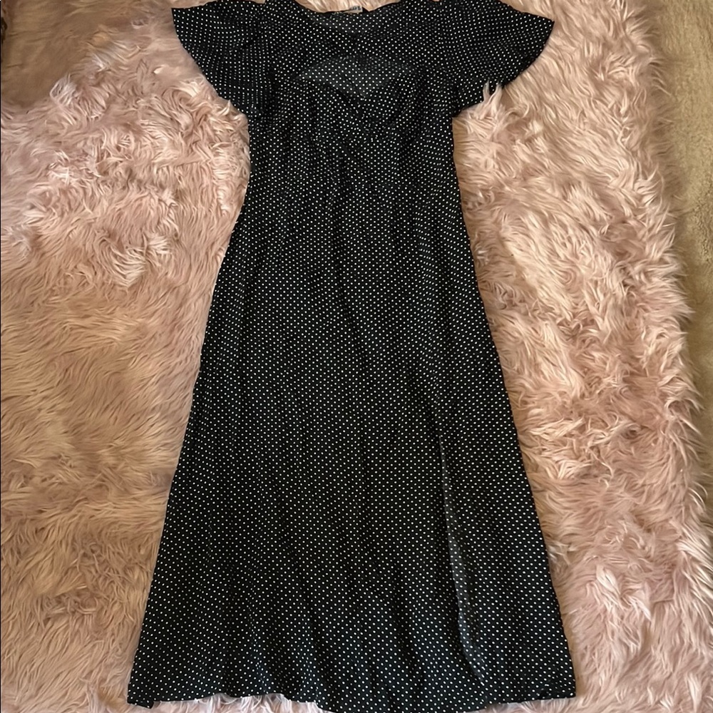 Zara Black Pleated Maxi Sundress